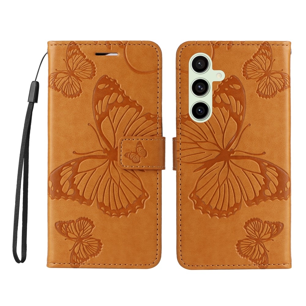 Nagy pillangó könyv tok Samsung Galaxy S24 FE készülékhez - sárga