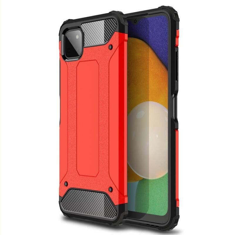 Páncél hibrid tartós borítás Samsung Galaxy A22 5G készülékhez - piros