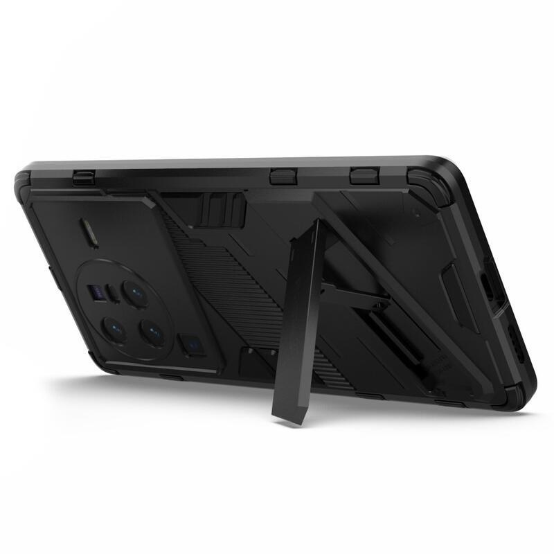 Armor hibrid tartós borítás felhajtható állvánnyal a Vivo X80 Pro készülékhez - fekete