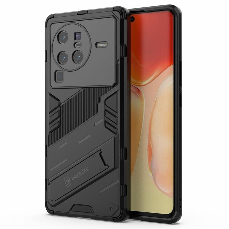 Armor hibrid tartós borítás felhajtható állvánnyal a Vivo X80 Pro készülékhez - fekete