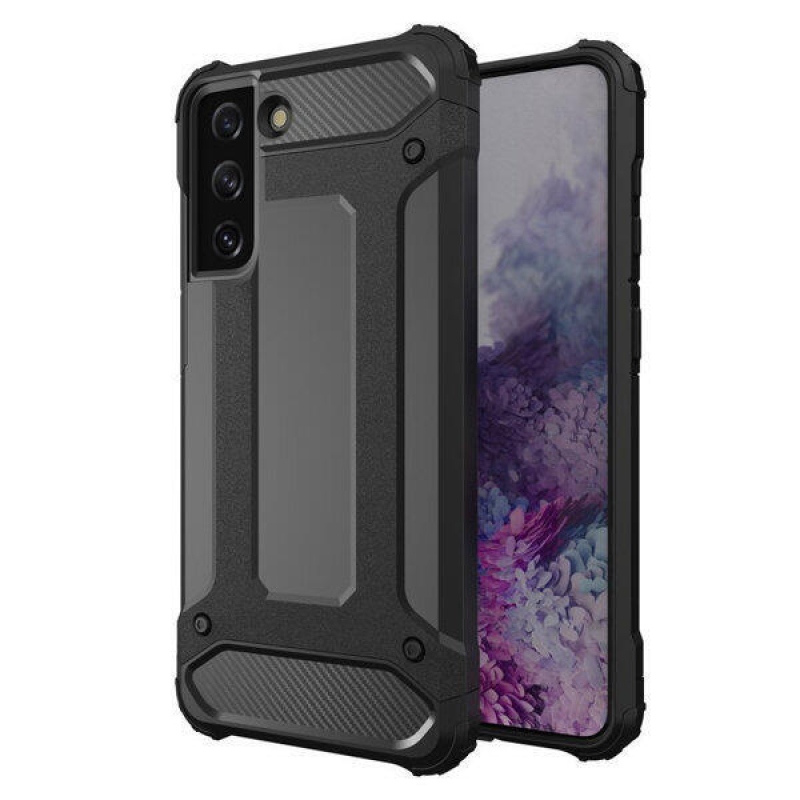 Tartós hibrid borítás Samsung Galaxy S22 Ultra készülékhez - fekete