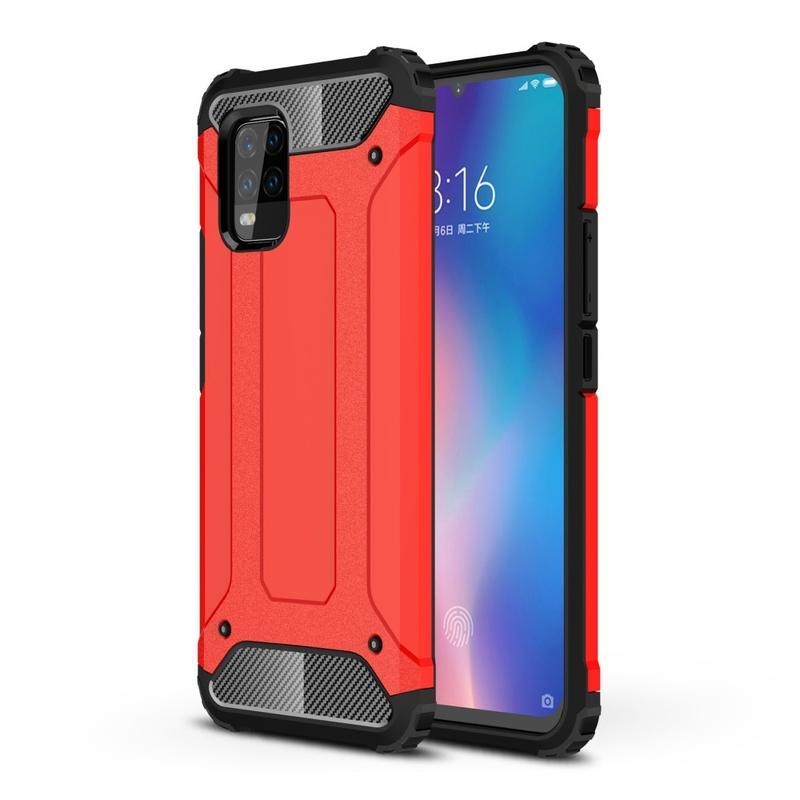 Tartós hibrid páncélborítás Xiaomi Mi 10 Lite készülékhez - piros
