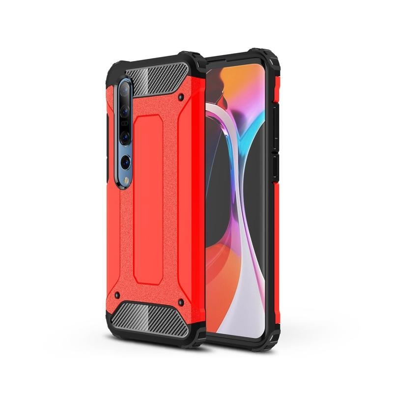 Tartós hibrid védőburkolat Xiaomi Mi 10/Mi 10 Pro páncélzathoz - piros