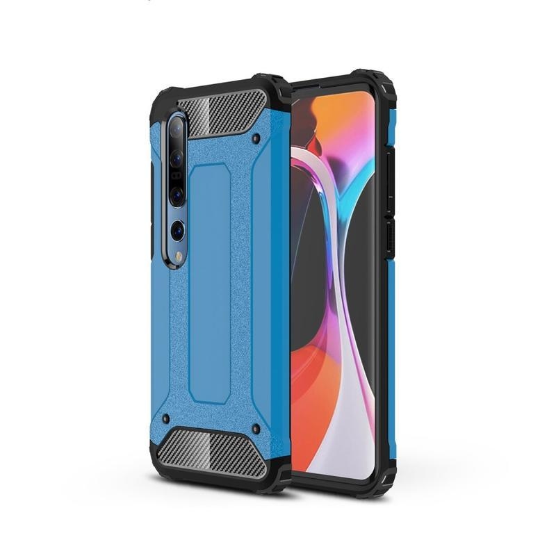 Tartós hibrid védőburkolat Xiaomi Mi 10/Mi 10 Pro páncélzathoz - világoskék színben