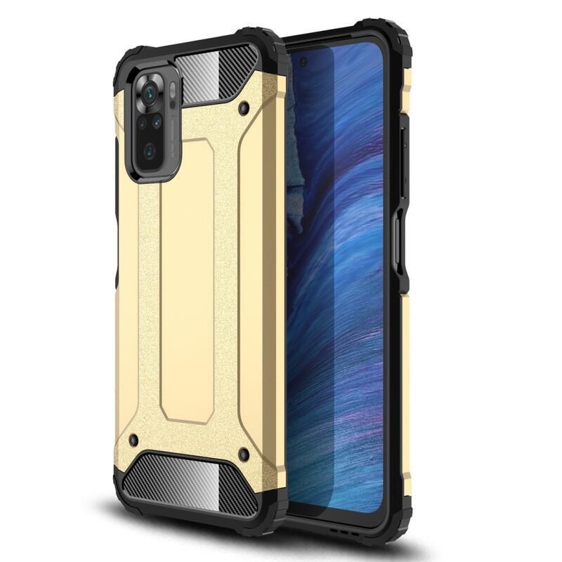 Tartós hibrid páncélzat Xiaomi Redmi Note 10 4G/Redmi Note 10S/Poco M5s - arany színű