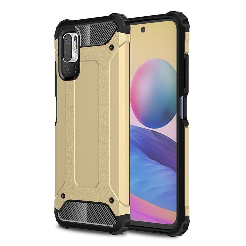 Tartós hibrid páncélzat Xiaomi Redmi Note 10 5G/Poco M3 Pro 4G/5G - arany színű
