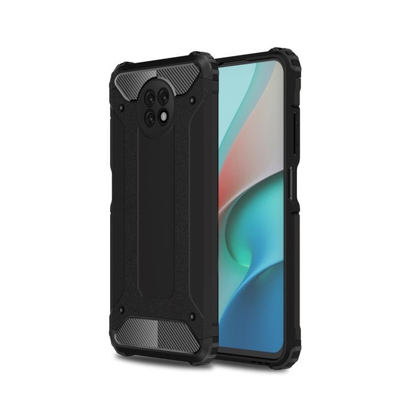 Tartós hibrid páncélzat Xiaomi Redmi Note 9T 5G számára - fekete