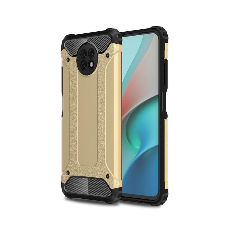 Tartós hibrid borítás Xiaomi Redmi Note 9T 5G páncélzathoz - arany színben
