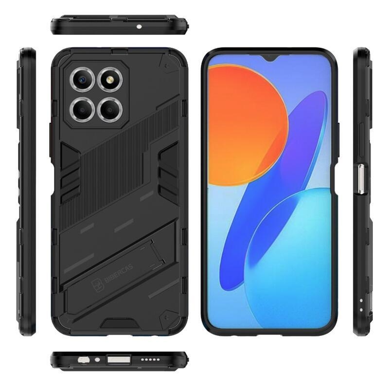 Tartós hibrid borítás hajlítható állvánnyal a Honor X8 5G/Honor 70 Lite 5G készülékhez - Fekete
