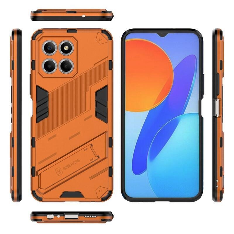 Armor tartós hibrid borítás dönthető állvánnyal a Honor X8 5G/Honor 70 Lite 5G készülékhez - narancssárga