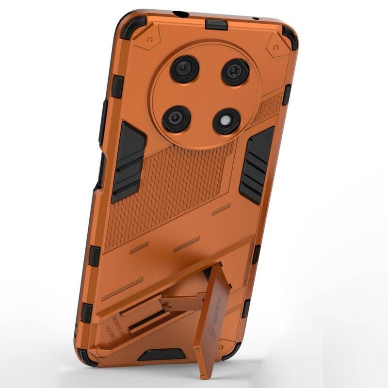 Armory tartós hibrid borító flip állvánnyal a Huawei Nova Y90-hez - narancssárga színű