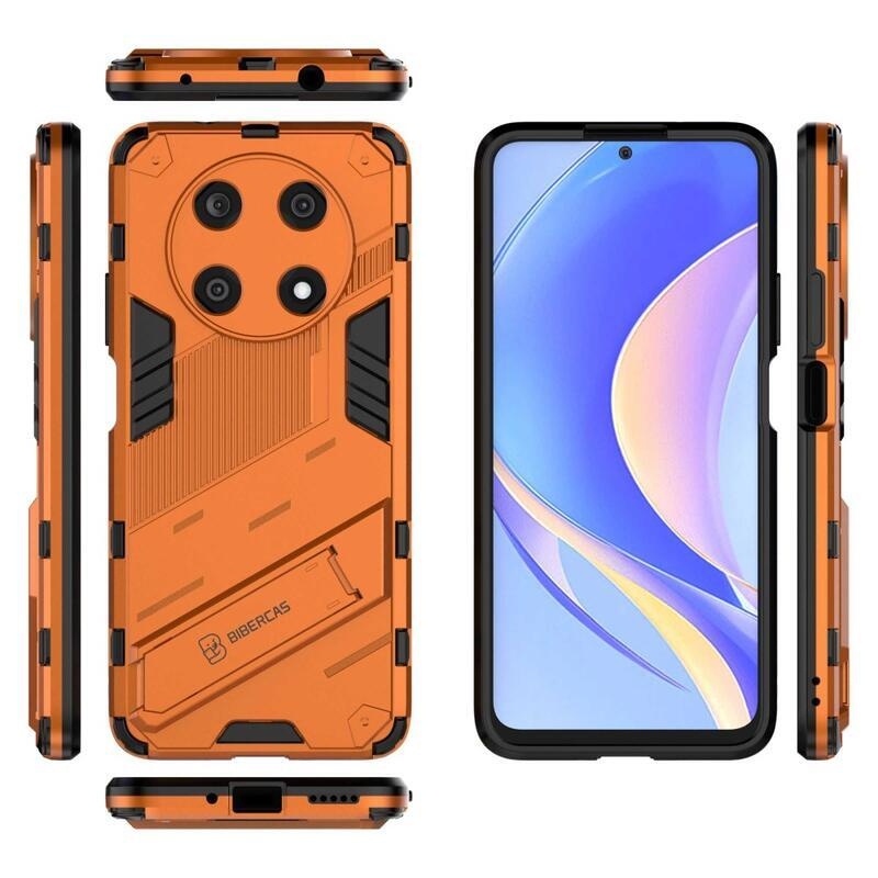 Armory tartós hibrid borító flip állvánnyal a Huawei Nova Y90-hez - narancssárga színű