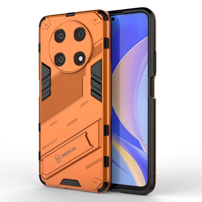 Armory tartós hibrid borító flip állvánnyal a Huawei Nova Y90-hez - narancssárga színű