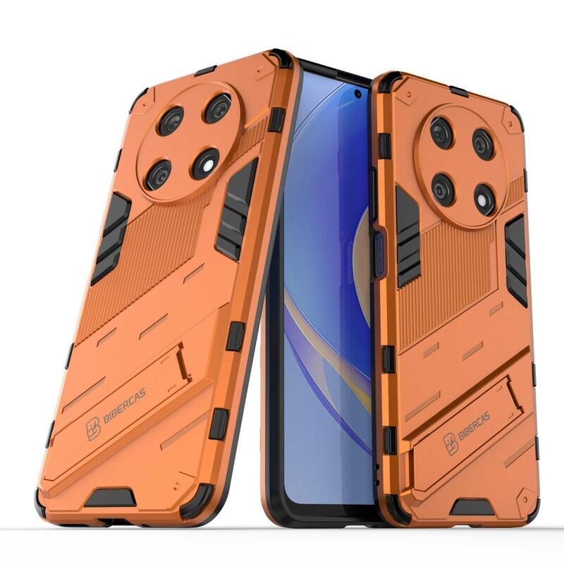 Armory tartós hibrid borító flip állvánnyal a Huawei Nova Y90-hez - narancssárga színű