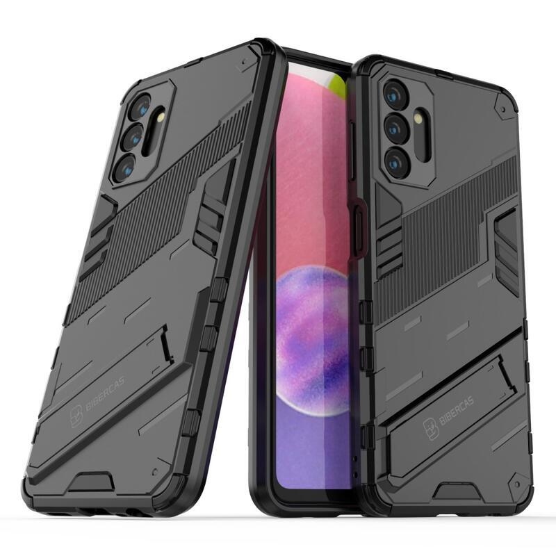 Armory Tartós hibrid borítás dönthető állvánnyal Samsung Galaxy A13 5G/Galaxy A04s (164,7 x 76,7 x 9,1 mm) - Fekete