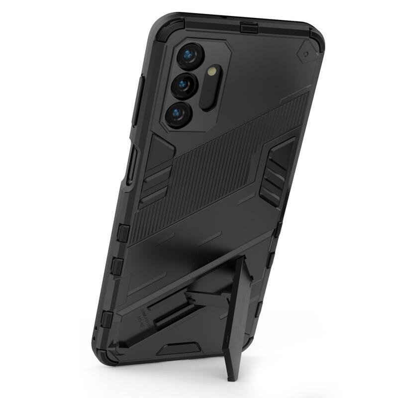 Armory Tartós hibrid borítás dönthető állvánnyal Samsung Galaxy A13 5G/Galaxy A04s (164,7 x 76,7 x 9,1 mm) - Fekete