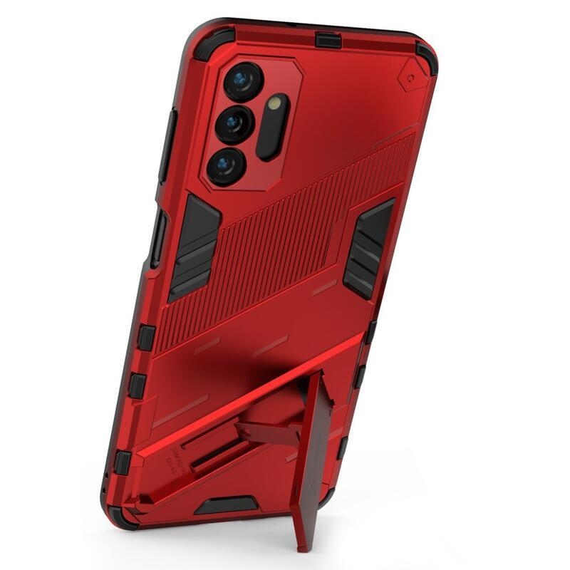 Armory Tartós hibrid borító csuklós állvánnyal Samsung Galaxy A13 5G/Galaxy A04s (164,7 x 76,7 x 9,1 mm) - Piros