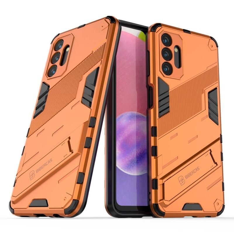 Armory Tartós hibrid borítás dönthető állvánnyal Samsung Galaxy A13 5G/Galaxy A04s (164,7 x 76,7 x 9,1 mm) - narancssárga