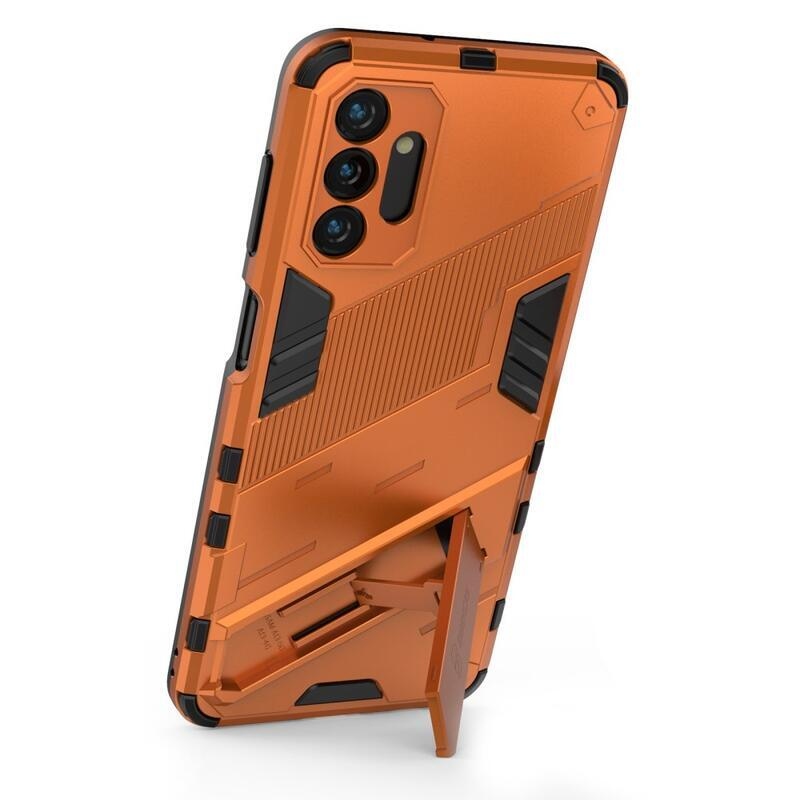 Armory Tartós hibrid borítás dönthető állvánnyal Samsung Galaxy A13 5G/Galaxy A04s (164,7 x 76,7 x 9,1 mm) - narancssárga