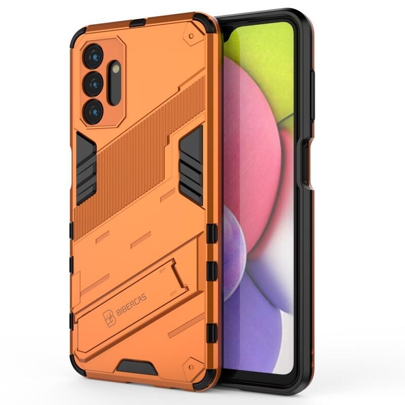 Armory Tartós hibrid borítás dönthető állvánnyal Samsung Galaxy A13 5G/Galaxy A04s (164,7 x 76,7 x 9,1 mm) - narancssárga