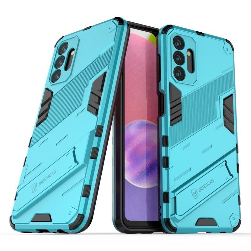Armory Tartós hibrid borítás dönthető állvánnyal Samsung Galaxy A13 5G/Galaxy A04s (164,7 x 76,7 x 9,1 mm) - világoskék színű