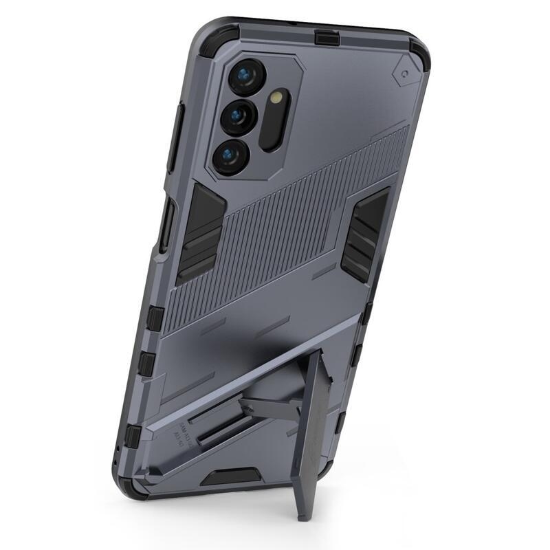 Armory Tartós hibrid borító csuklós állvánnyal Samsung Galaxy A13 5G/Galaxy A04s (164,7 x 76,7 x 9,1 mm) - Sötétkék