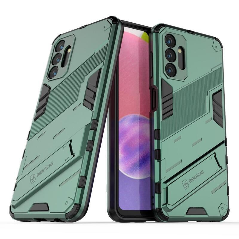 Armory Tartós hibrid borító csuklós állvánnyal Samsung Galaxy A13 5G/Galaxy A04s (164,7 x 76,7 x 9,1 mm) - Zöld színű