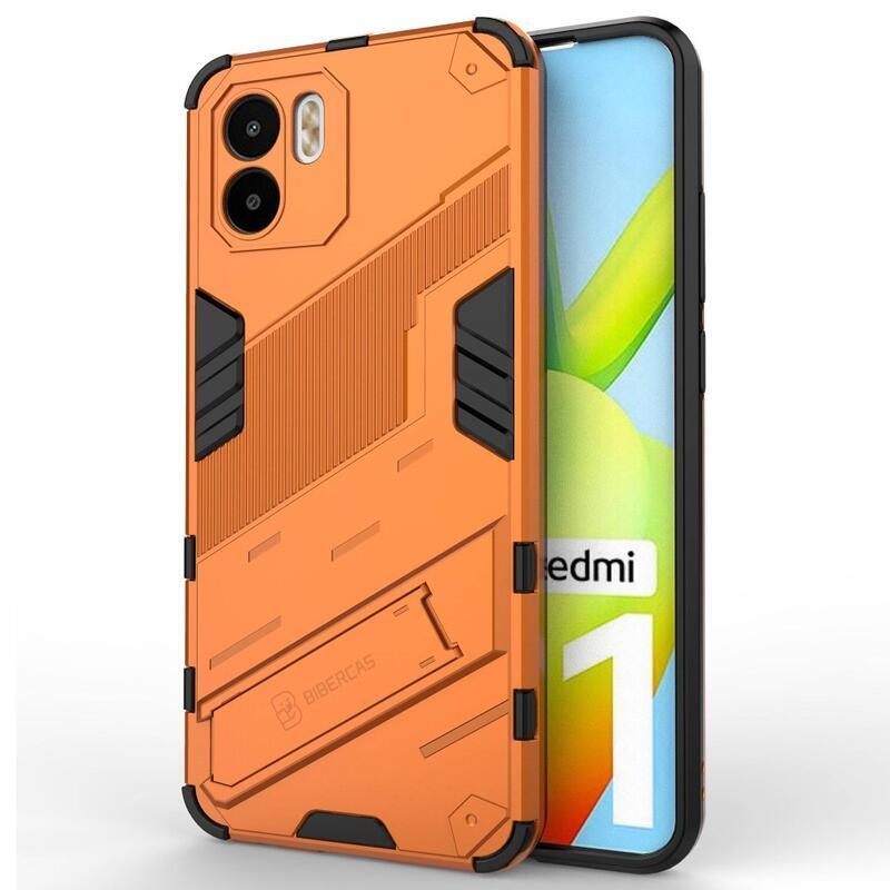 Armory tartós hibrid borító flip állvánnyal Xiaomi Redmi A1/Redmi A2 - narancssárga színben