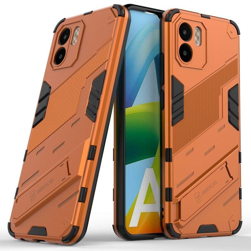 Armory tartós hibrid borító flip állvánnyal Xiaomi Redmi A1/Redmi A2 - narancssárga színben