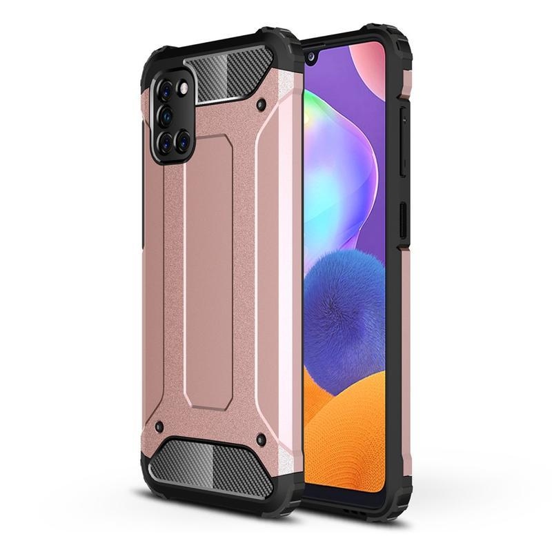 Armor tartós hibrid tok Samsung Galaxy A31 készülékhez - rózsaszín és arany színben