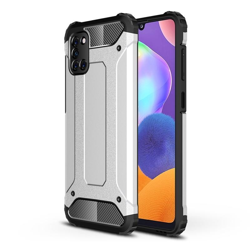 Armor tartós hibrid tok Samsung Galaxy A31 készülékhez - ezüst színű