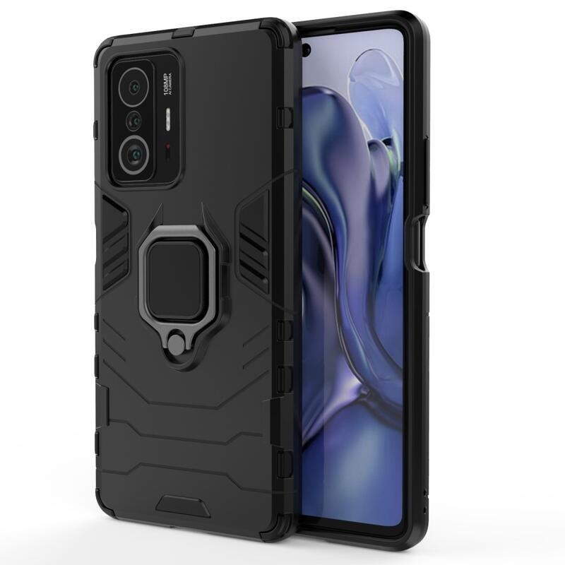 Guardy hibrid tartós borítás ujjbeggyel Xiaomi 11T/11T Pro készülékhez - fekete