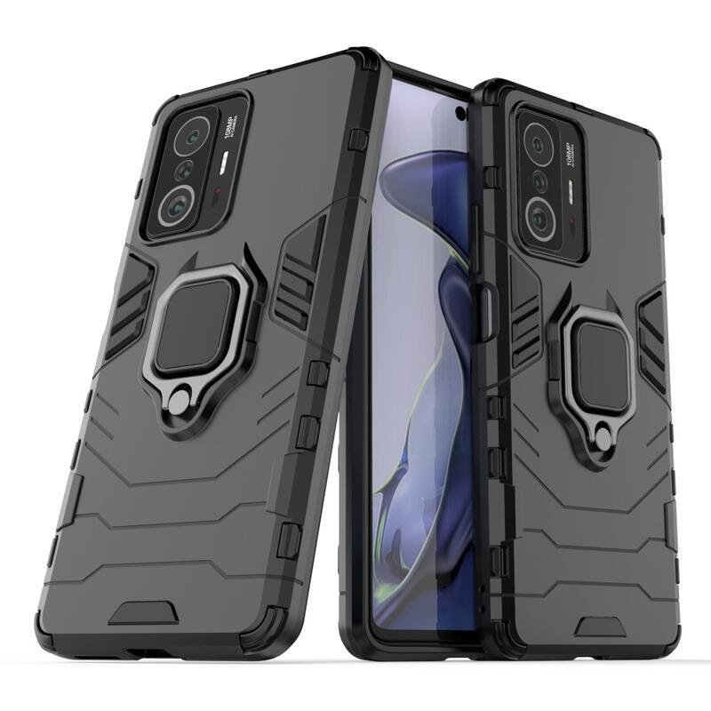 Guardy hibrid tartós borítás ujjbeggyel Xiaomi 11T/11T Pro készülékhez - fekete