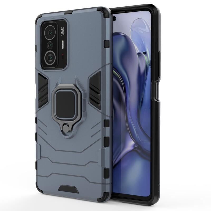 Guardy hibrid tartós borító ujjbeggyel Xiaomi 11T/11T Pro készülékhez - kék