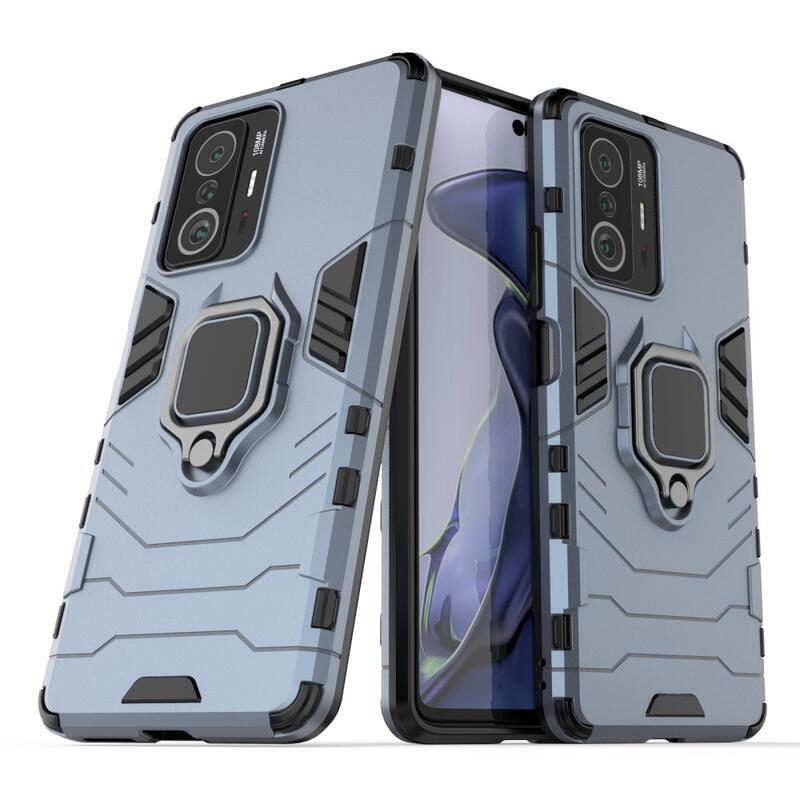 Guardy hibrid tartós borító ujjbeggyel Xiaomi 11T/11T Pro készülékhez - kék