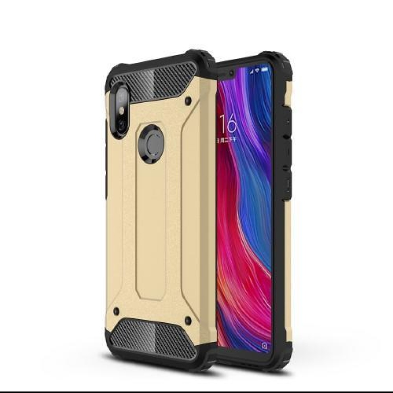 Tartós hibrid páncélborítás Xiaomi Redmi Note 6 Pro készülékhez - arany színű