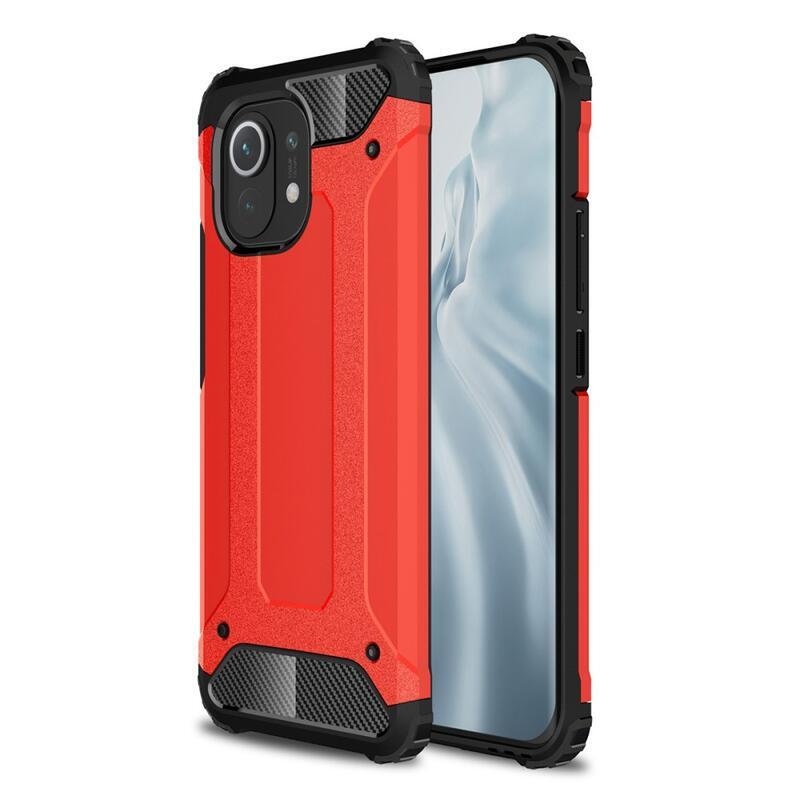 Tartós hibrid páncélborítás Xiaomi Mi 11-hez - piros