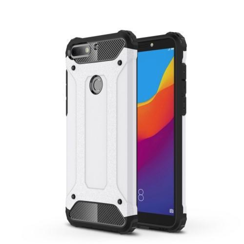 Tartós hibrid páncél tok Huawei Y7 Prime (2018) - fehér