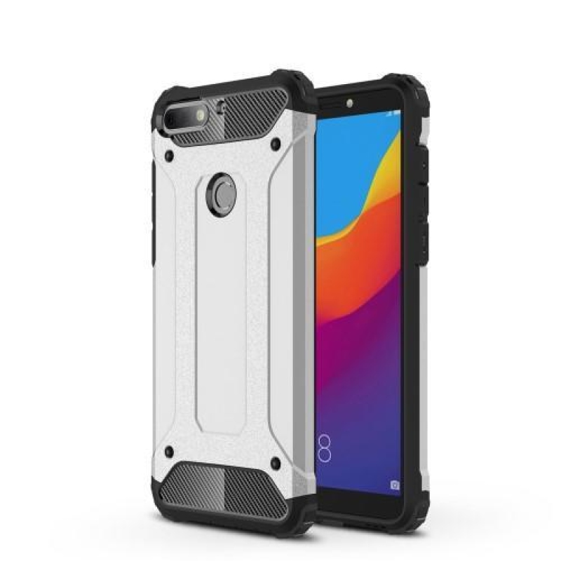 Tartós hibrid páncél tok Huawei Y7 Prime (2018) - ezüst