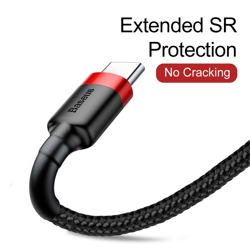 Baseus Cafule sorozatú adatkábel USB-A - USB-C 2A 3m piros/fekete