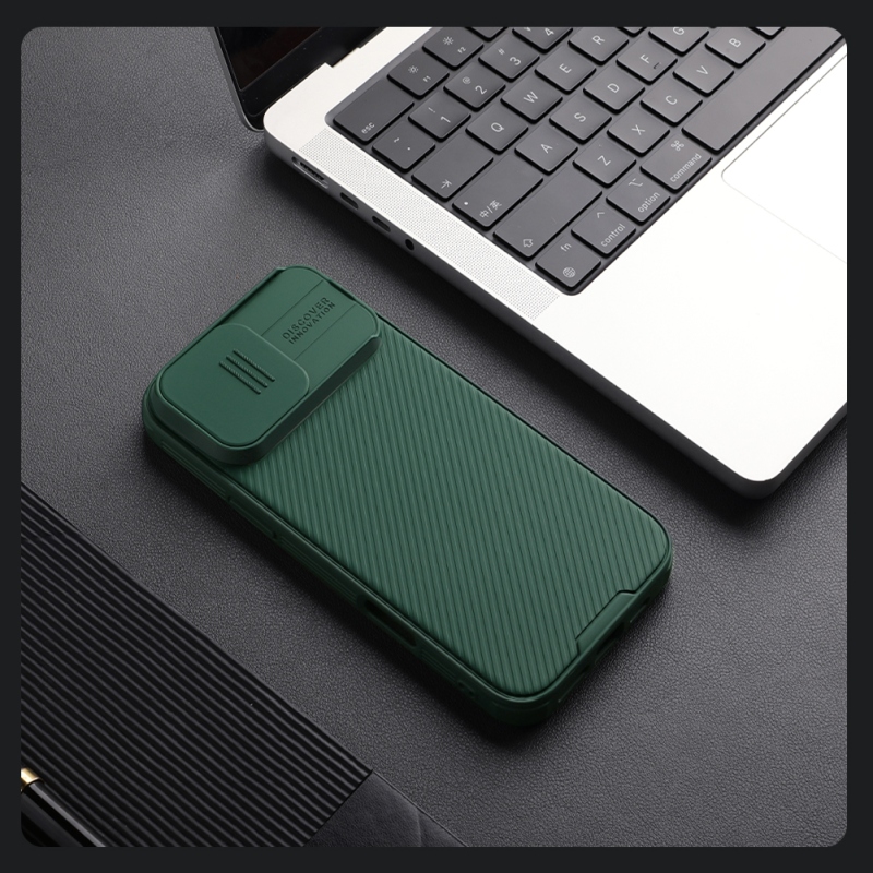 Nillkin CamShield PRO mágneses hátlap Apple iPhone 16 Pro Max készülékhez Sötétzöld