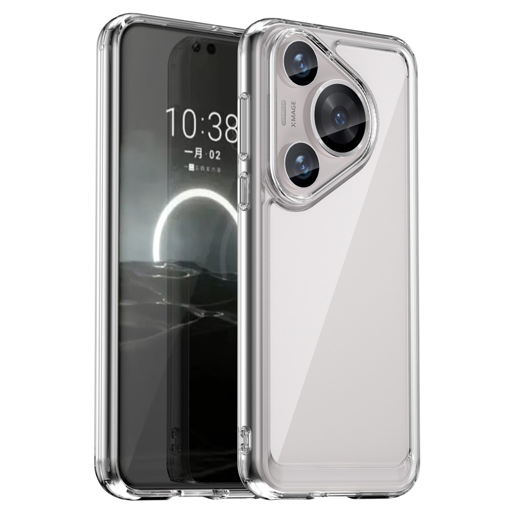 Gél tok kemény hátlappal a Huawei Pura 70 Pro számára - szürke