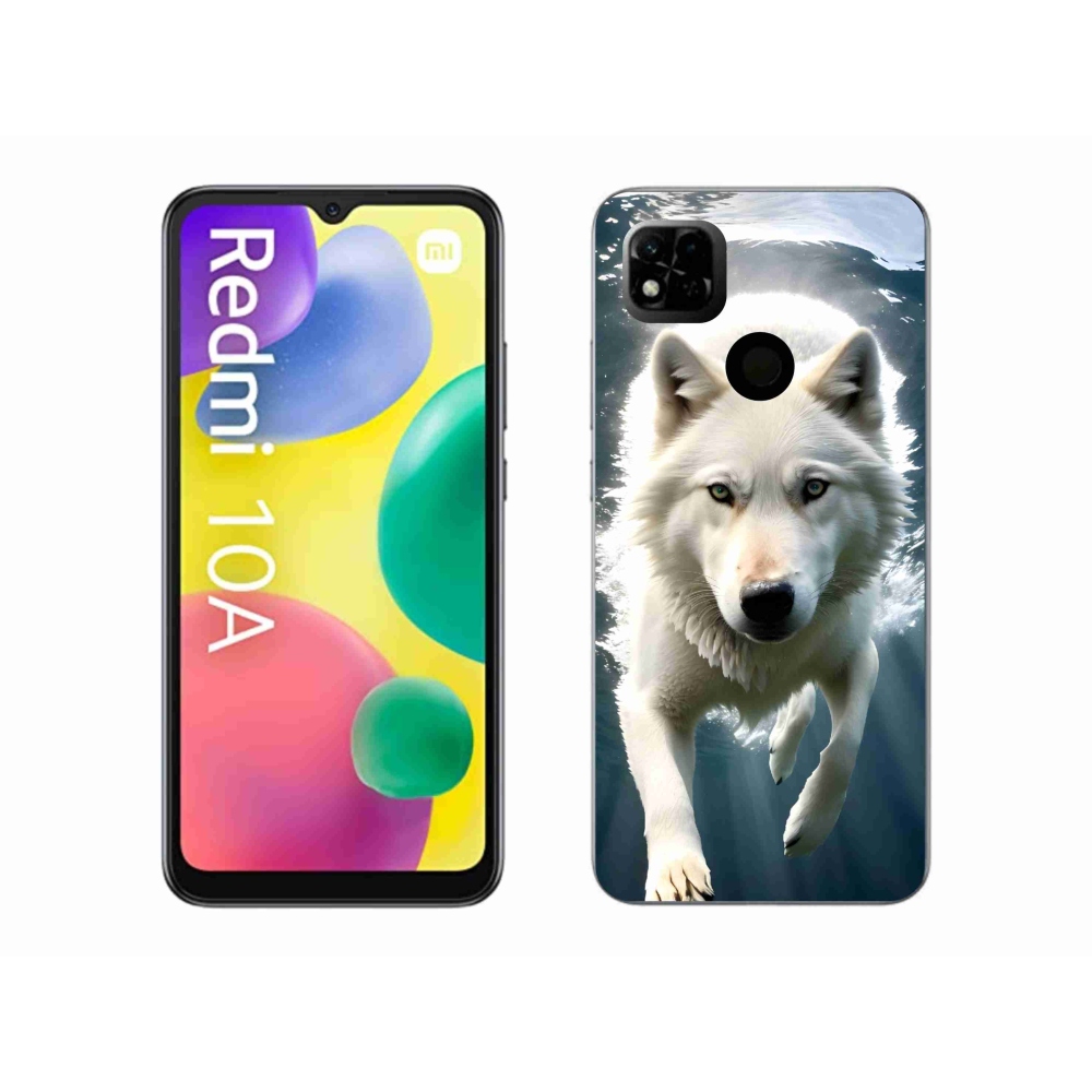 Gél borítás mmCase a Xiaomi Redmi 10A számára - fehér farkas