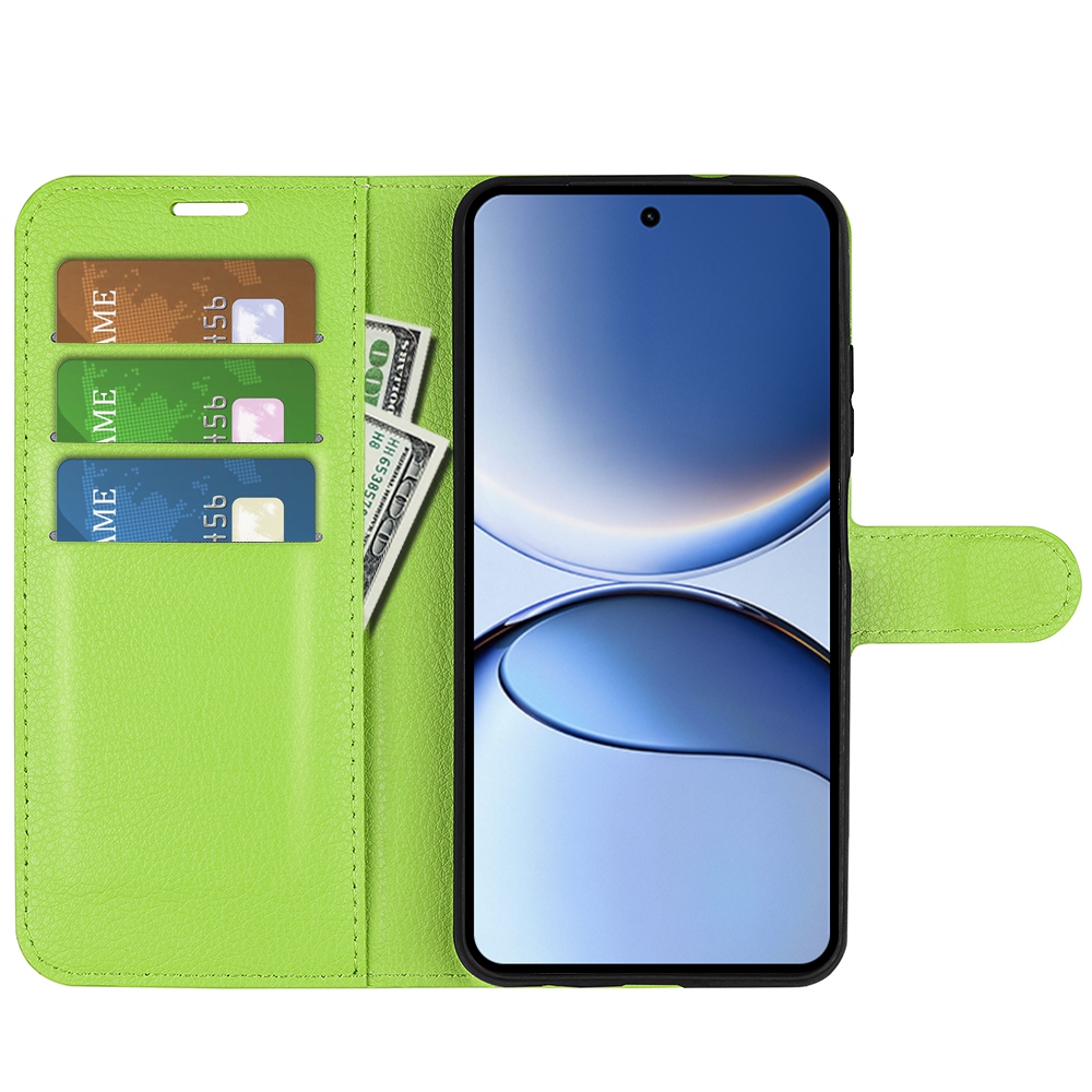 Litchi könyv tok a Xiaomi Poco F7 5G-hez - zöld
