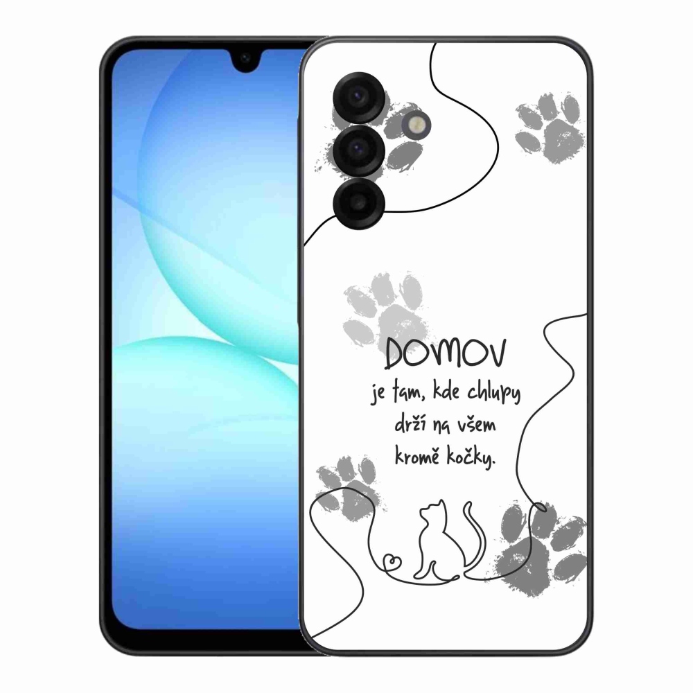 Gél borítás mmCase Samsung Galaxy A17 4G/5G - macska motívum fehér háttérrel