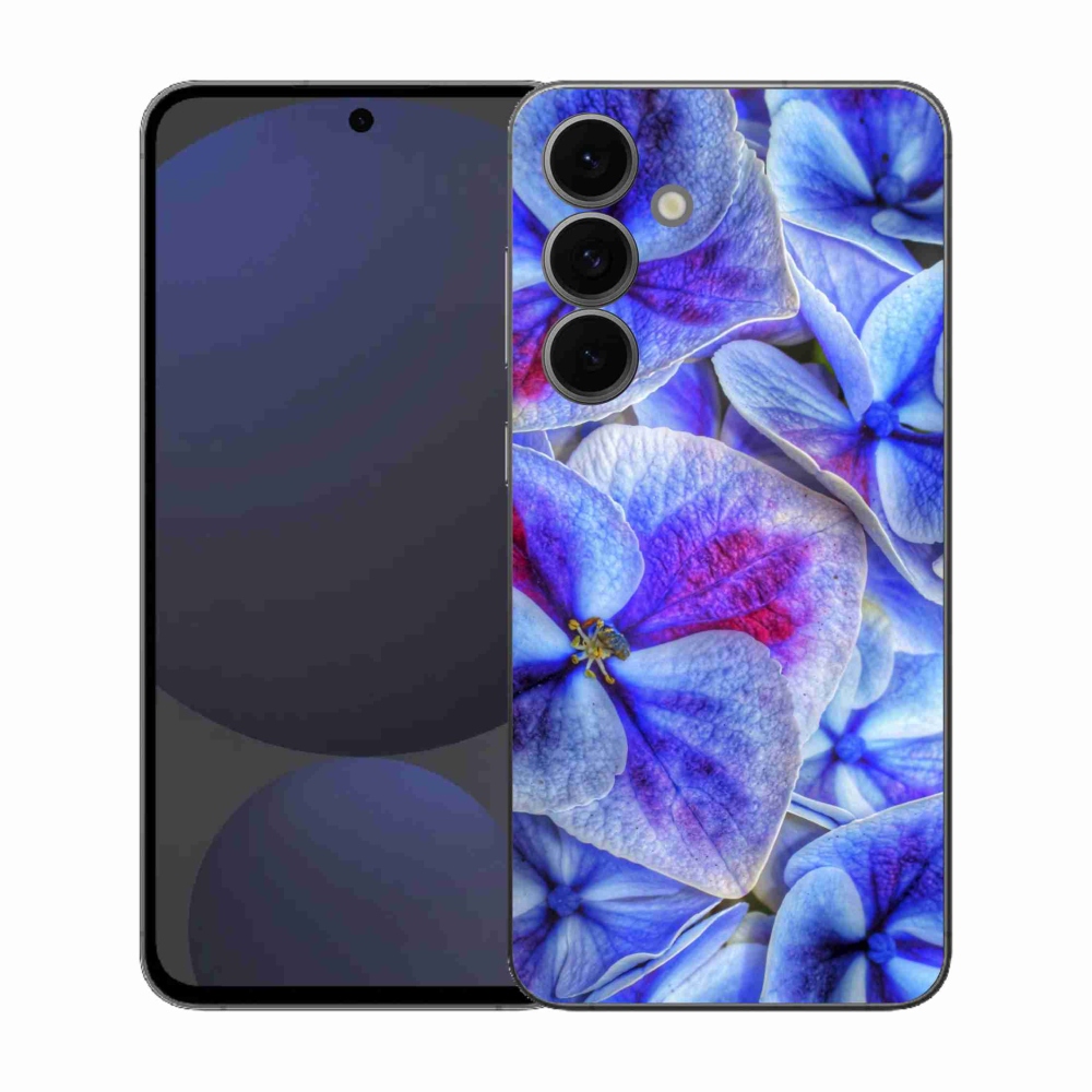 Gél védőhuzat mmCase Samsung Galaxy S25 FE - kék virágok 1