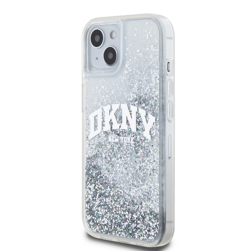 DKNY Liquid Glitter Arch Logo hátlap iPhone 14 átlátszóhoz
