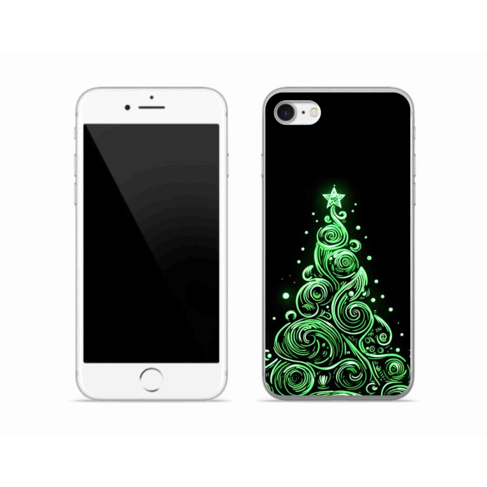 Zselés borítás mmCase iPhone SE (2020) - neon karácsonyfa 3