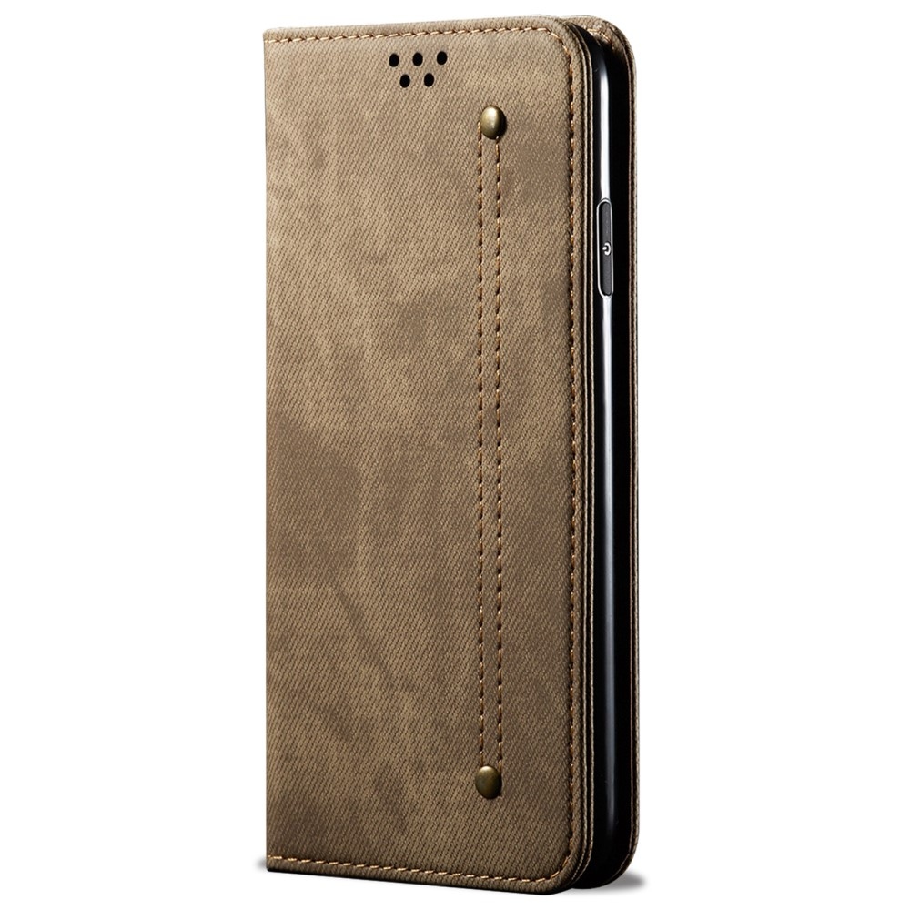 Jeanse könyvtáska Xiaomi 15 Ultra - khaki színben