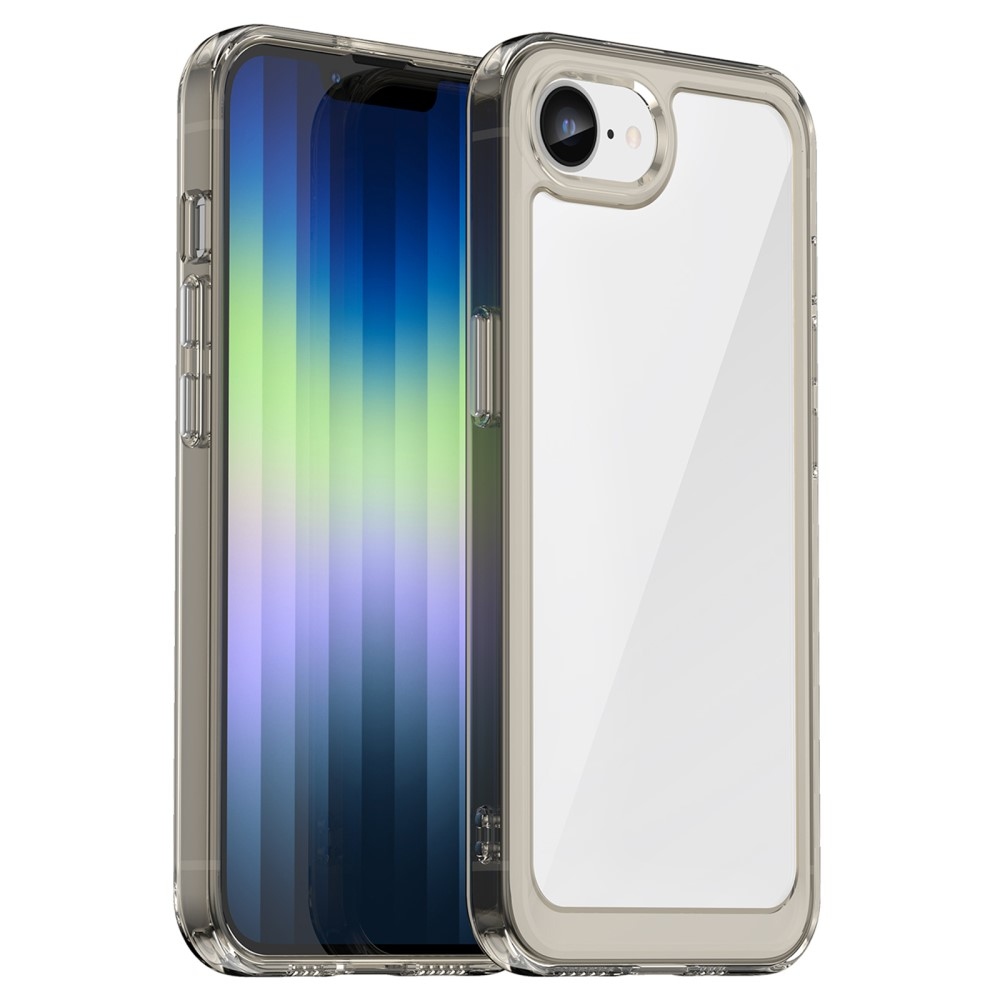 Gél tok fix hátlappal iPhone 16e készülékhez - szürke
